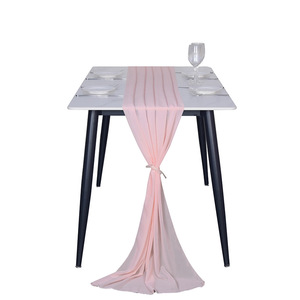 Nappe et <span class=keywords><strong>chemin</strong></span> <span class=keywords><strong>de</strong></span> <span class=keywords><strong>table</strong></span> en polyester crêpe <span class=keywords><strong>de</strong></span> style nordique, voile décoratif pour la maison, l'hôtel et les mariages, durable et écologique - Product Image 3