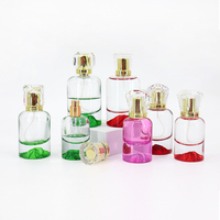 Nouveau design 30ml 50ml 100ml sertissage joint vide parfum cylindre bouteille en verre personnalisé cristal rechargeable atomiseur vaporisateur bouteille de parfum