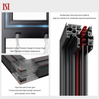 Ventanas Abatibles de Aluminio para Apartamentos, Aislamiento Térmico, Resistencia a la Presión del Viento, Aislamiento Acústico, Calificadas por Energy Star, OEM ODM