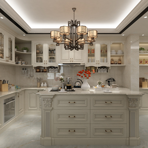 Four Seasons โรงงานขายตรง Made In China ยุโรปค<span class=keywords><strong>ลา</strong></span>สสิก<span class=keywords><strong>ไม้</strong></span>สีเทาครัวตู้ - Product Image 2