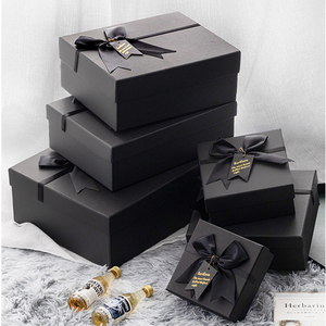 Bán buôn Đen Kraft nắp và cơ sở cứng nhắc Bìa hộp 2 mảnh lift-off cứng nhắc bao bì hộp cho khăn Nước hoa Mỹ phẩm ví - Product Image 2