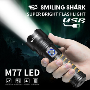 สไมล์ลิ่ง ชาร์ค M77 ไฟฉาย LED แบบชาร์จไฟได้ อลูมิเนียมอัลลอยด์ ไฟแคมป์ปิ้ง - Product Image 1
