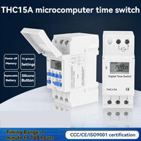 Sakelar Timer Digital Mingguan THC15A DIN Rail 220V, Sakelar Waktu Terprogram dengan Layar LCD