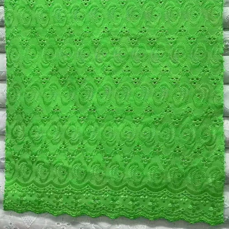 Viscose Polyester Embroidered Lace Fabric with
