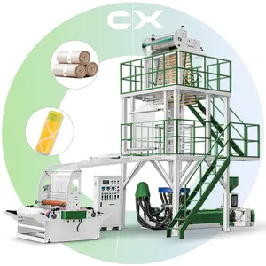 CX-60-1100 Roll Making Extruder Food Packing Biodegradable HDPE Roll Double Lines Plastic PE Film Blowing Machine Price