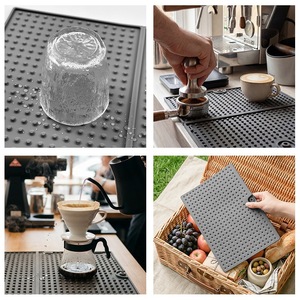 Foldable Silicone Countertop Drain <b>Mat</b> Non Slip Heat Insulating <b>Bar</b> <b>Mat</b> For Coffee Machine Party Use Solid Color - Product Image 5