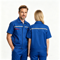 Ensemble de vêtements de travail en coton d'été, fin, respirant, à séchage rapide, absorbant la transpiration, uniforme de travail avec bandes réfléchissantes, personnalisé, unisexe, pour la construction