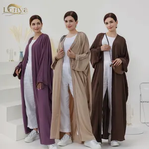 Wholesale Loriya New Style Abaya Designs Islamic Clothing Ramadan Dubai Muslim Women Front Open Abaya