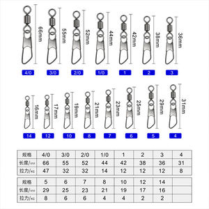 Aparejos de pesca, grúa giratoria de acero inoxidable con <span class=keywords><strong>Inter</strong></span> Lock B Snap, accesorios para Señuelos de Pesca, Clips, conector a presión de pesca - Product Image 3
