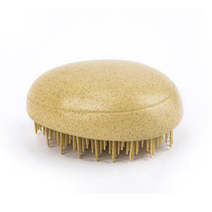 Benutzer definiertes Logo Weizens troh Mini Eierform Massage Haar Kamm Detang ler Bürste Luftkissen Bürste Massage Kopfhaut Für Frauen Männer Kind - Product Image 2