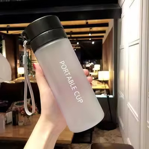 Customizable Bpa Free <b>Plastic</b> Wholesale <b>Plastic</b> Water Bottle Portable Double Lid Transparent Matte Water Bottle - Product Image 6