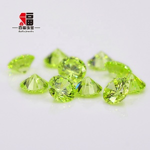 Pierres en vrac de zircone cubique (CZ) de qualité 4A 5A, taille brillant ronde de 8 mm, couleur péridot Baifu, vente en gros - Product Image 3