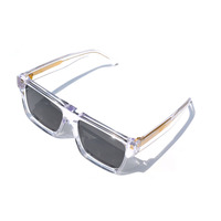 Ifysh luxe grandes lunettes de soleil rectangulaires surdimensionnées pour hommes femmes cadre en acétate Transparent verres polarisés Tac Jack Style