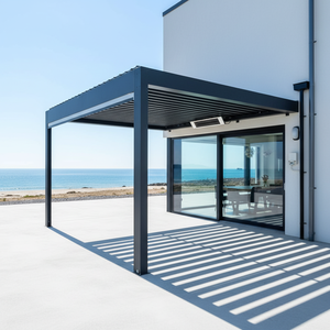Sistema de Techo de Aluminio Impermeable para Jardín <span class=keywords><strong>Garraf</strong></span>, Pérgola Bioclimática Inteligente Eléctrica, Pabellón Manual Cuadrado para Decoración de Jardín - Product Image 1