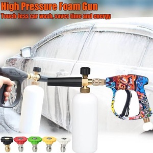 Tuyau de Machine de lavage de voiture à haute pression 1 litre mousse <span class=keywords><strong>Lance</strong></span> 5 couleurs buse pulvérisateur pistolet pour accessoires de voiture nettoyage - Product Image 3