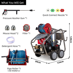 Lavadora de coche de agua caliente con alta presión 150Bar Limpiador de vapor Excelente estado Bomba de plástico eléctrica Motor Nuevo - Product Image 5