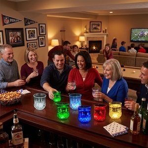 Vasos de Cristal Facetado LED de 7oz con Luz RGB Multicolor Intermitente para Bodas, Fiestas, Bares Nocturnos, Clubes, Cumpleaños y Eventos - Product Image 4