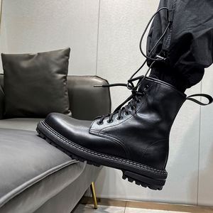 Top Quality Autumn & Winter Men's <b>Boots</b> High Top Thick Soled Non Slip <b>Boots</b> Lace up Round Toe Cowhide Casual Shoes - Product Image 6