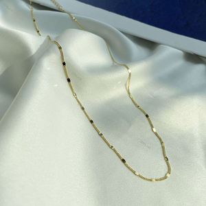 Collar de Cadena Plana Tipo Serpiente de Plata de Ley 925 con Baño de Oro de 18k, Diseño Personalizado Moderno Dylam, Joyería para Mujer a Bajo Precio - Product Image 5