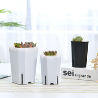 Pot Plastik Persegi Tinggi 15*18.3cm, 3 Warna, Besar, untuk Sukulen, Kaktus, dan Bunga