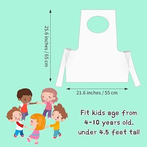 1000 Pièces de Tabliers Jetables en PE pour Enfants et Adultes, Imperméables, Imprimés, Transparents, pour Peinture, Fêtes, Artisanat, Cuisine - Product Image 5