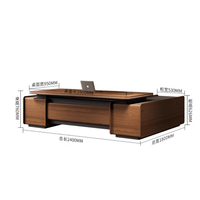 Bureau de direction moderne en forme de L modulaire avec matériau MDF, design luxueux, bureau d'ordinateur pour patron/CEO, chaise