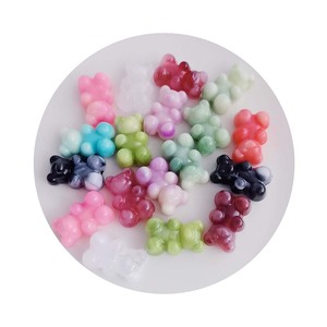 Nuevas Cuentas de Ositos de Goma Coloridas Surtidas de 12*19MM, 100 Piezas/Lote, con Orificio Perforado de Arriba a Abajo <span class=keywords><strong>para</strong></span> Hacer <span class=keywords><strong>Pulseras</strong></span> y Joyería - Product Image 6
