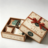 Cajas de Regalo Navideñas con Tapa y Base con Lindos Diseños de Santa Claus y Muñeco de Nieve, Ideales para Empaque Festivo