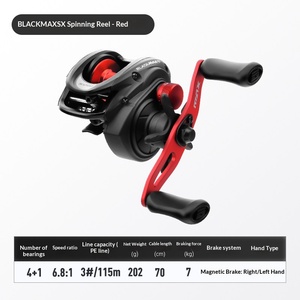 Carrete de Pesca ZGLY Abu <span class=keywords><strong>Garcia</strong></span> 26 NEW Black Bmax SX para Mano Derecha o Izquierda, Relación 6.8:1, Fibra de Carbono - Product Image 2