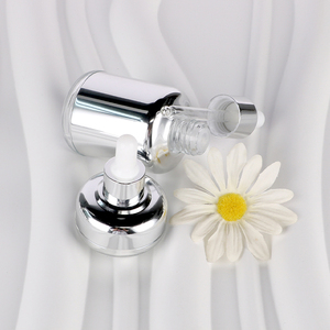 Luxury Silver <b>Dropper</b> <b>Bottle</b> Glass <b>Bottle</b> Customized Essential Oil <b>Bottle</b> Cosmetics Container Empty With Rubber Stopper <b>Dropper</b> - Product Image 6