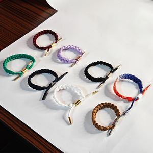 도매 맞춤 폴리에스터 꼬임 신발끈 팔찌 인쇄된 로고 방청 OEKO-TEX 인증 스포츠용 - Product Image 2