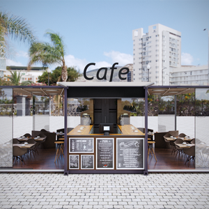 Nhà Máy Tùy Chỉnh Thời Trang Ngoài Trời Cà Phê Cửa Hàng Trang Trí Phụ Kiện Tùy Chỉnh Thời Trang Hiện Đại Cà Phê Quầy Bàn Bằng Gỗ Và Ghế - Product Image 3