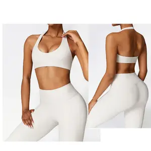 Soutien-gorge de sport à impact élevé avec logo personnalisé Vêtements de sport d'entraînement Fitness Yoga Gym Pilates Vêtements de sport antichoc pour femmes