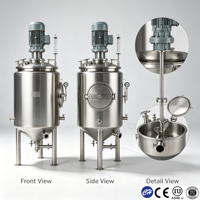 Cuve de mélange pour l'industrie alimentaire en acier inoxydable 304, cuve de mélange sanitaire pour liquides avec enveloppe chauffante, taille personnalisée