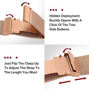 Pulsera milanesa Universal fina de Metal DW de liberación rápida, correa de reloj de acero inoxidable, barra de resorte para relojes inteligentes mejorados - Product Image 5