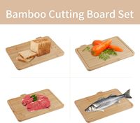 Ensemble de planches à découper en bambou 4 pièces, pour viande, légumes, pain, outil de préparation culinaire, planche à découper en bois massif pour la cuisine à domicile