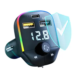Car tooth 5.0 FM Transmitter Wireless Handsfree Audio Mp3 Player Adapter USB Type-C Fast Charging Fm Modulator usb car charger