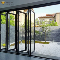 Portes pliantes accordéon en aluminium à double vitrage NFRC, isolées thermiquement, pour balcon, appartement, chambre
