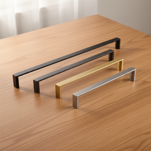 Modern Luxury Hotel <b>Door</b> Handle Cabinet Dresser Wardrobe Kitchen <b>Matt</b> <b>Black</b> Zinc Alloy Drawer Handle 320mm - Product Image 1