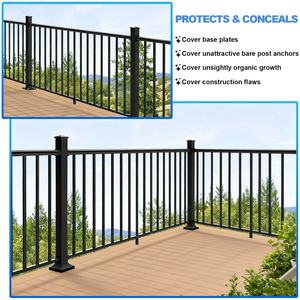Cubierta de Base para Poste de Cerca de Plástico ABS BH-Railing, 2.5''x2.5'', Ecológica, Accesorios para Cercas Exteriores 3D - Product Image 6