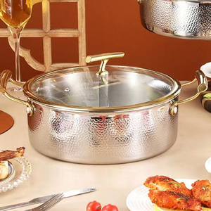 Zunck Moderne, Marmite à fond double en acier inoxydable 304 à motif martelé, compatible avec les cuisinières à <span class=keywords><strong>induction</strong></span> et les cuisinières à gaz - Product Image 3