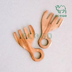 สลัดไม้ธรรมชาติทำด้วยมือไม้ไผ่ช้อนสลัดมีดสำหรับสลัดห้องครัว - Product Image 2