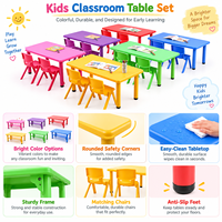 Ensemble table et chaise pour enfants de maternelle, en plastique pliable, écologique, mobilier de garderie pour salle de classe préscolaire, tout-petit, enfant