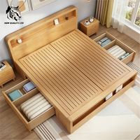 Cama King Size de Madera, Diseño Nuevo, Muebles de Dormitorio, Precio Económico, Venta Directa de Fábrica en China, Gran Stock Disponible para Envío Inmediato