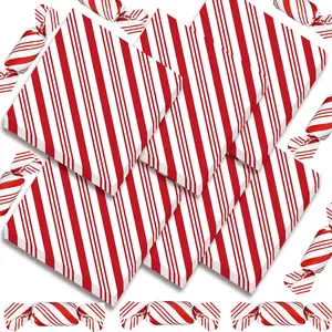Custom Printing Online Hot Sale Nieuwe Trend Hoge Kwaliteit Rode Streep Gekleurde Folie Papier Voor Karamel Chocolade Wrappers