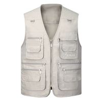 Gilet multifonctionnel à plusieurs poches pour le travail, la pêche, l'escalade, les voyages, les activités de plein air, séchage rapide, respirant, en maille, pour hommes