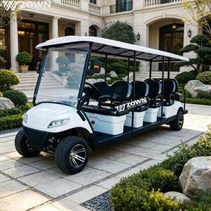 Carrito de golf eléctrico de baja velocidad para 6 personas con soporte para bolsas de golf para transporte en playa, granja y villas privadas - Product Image 1