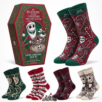 Chaussettes de Noël en coton tricoté fantaisie personnalisables avec boîte