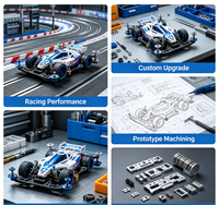 Pièces personnalisées TamiyaMini4WD CNC, kit de mise à niveau en aluminium, bras de suspension usinés avec précision, moyeux de roue, support moteur, composants de châssis