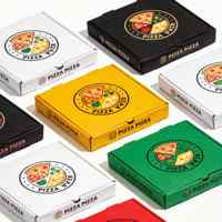 Boîtes à pizza personnalisées imprimées, boîtes à pizza en carton kraft brun ondulé, conformes aux normes alimentaires, disponibles en 7/8/9/10 pouces, boîtes à pizza jetables pour emporter